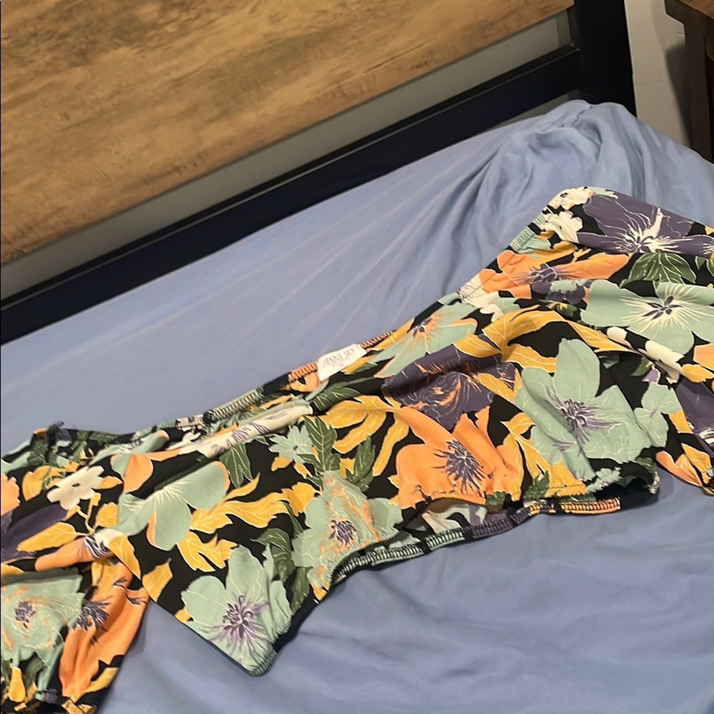 Sienna Sky Black Floral Top with Ruffles